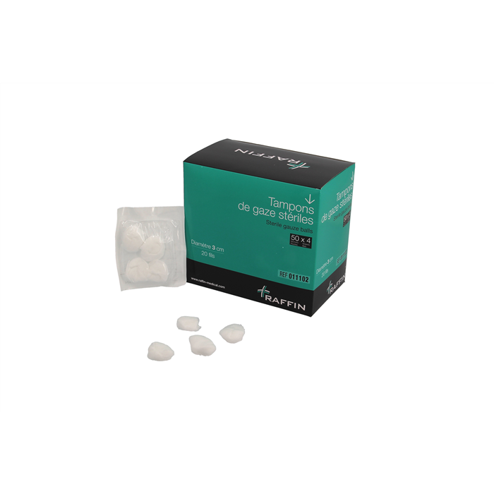 [011102] Tampon de gaze 20x20cm déplié- 3cm 20 fils stérile, 50x4 tampons