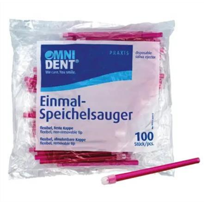 Omni Pompes à salive - Paquet de 100 pièces en vrac Capuchon rouge