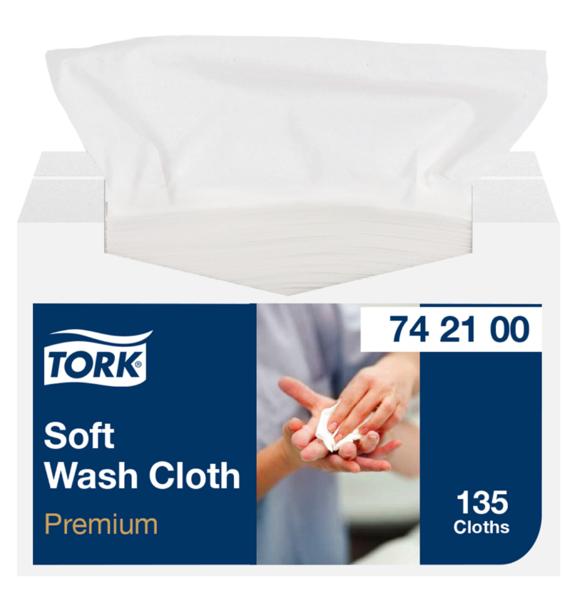 [742100] Tork Lavette de Nettoyage Douce 1 pli Blanc, 8 x 135 pcs