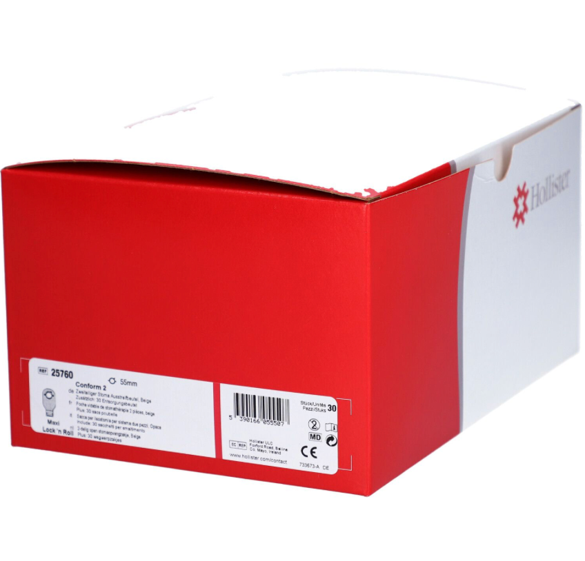 POCHE ILEO CONFORM 575 ML, 55 MM, 30 pces