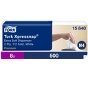 Tork Premium napkins pour distributeur 
Carton à 8 x (5 x 100), 22 cm x 33 cm, 2 plis