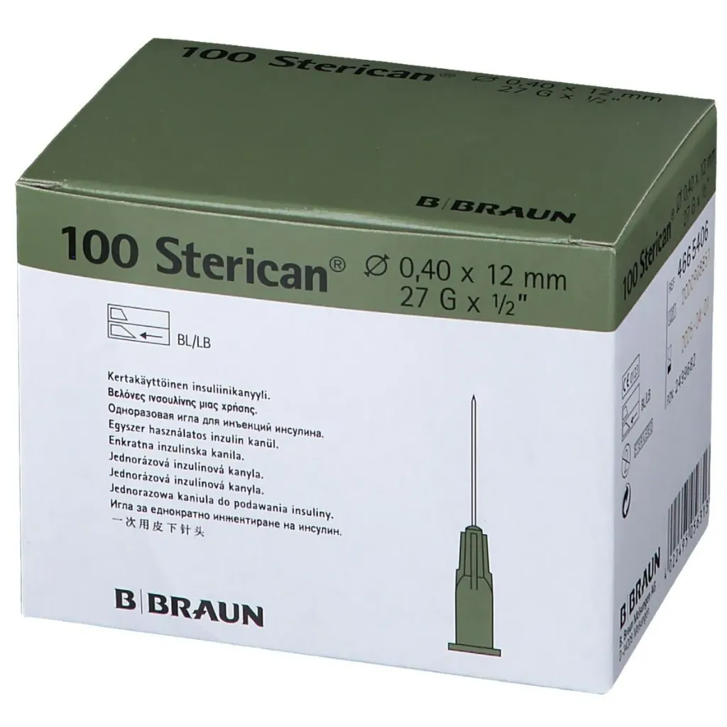 [4665406] Aiguille Sterican G27 × 1/2 (0,40 × 12 mm), aiguille pour insuline, boîte de 100 pièces
