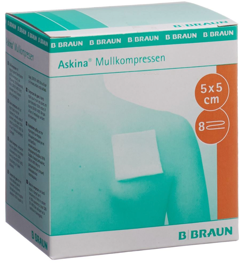 [9031200N] ASKINA compresses gaze 5 x 5 cm stériles 25 x 2 pièces