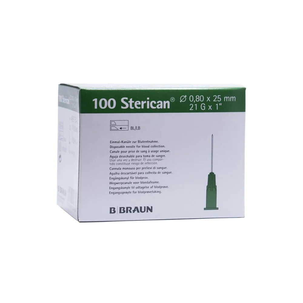 Aiguille Sterican G21 × 1 (0,80 × 25 mm), boîte de 100 pièces