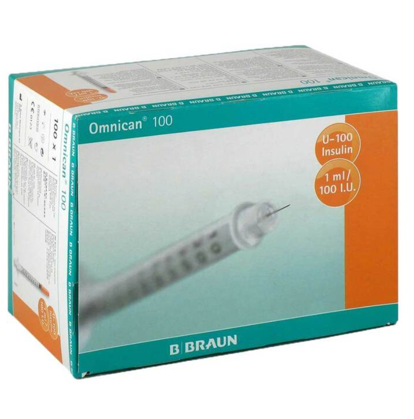 [FT9172230S (9151141S)] OMNICAN seringue à insuline 100 UI/ml 1 ml, 0,30 x 12 mm, boîte de 100 pièces