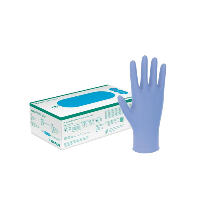 [9207724] Gants Vasco Nitril light non stériles, 100 pièces, bleu/lavande, taille 7-8 Medium