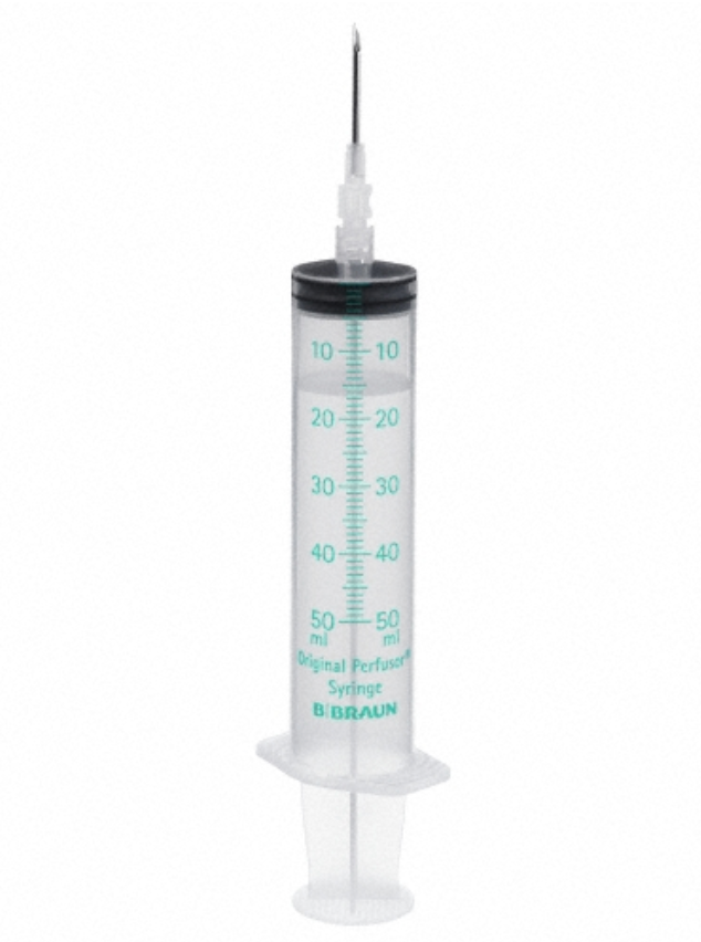 PERFUSOR SYRINGE 50 ml avec aiguille, 100 pièces, protection UV
