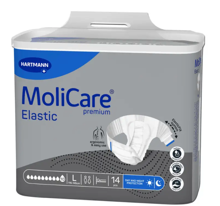 Molicare Premium Elastic 10 Gouttes, Large, 4 x 14 pcs