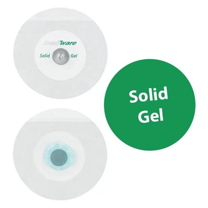 [H5 0310] Électrode textile Mediware Solid Gel, carton distributeur 10 x 30 pcs, 55 mm, rouge