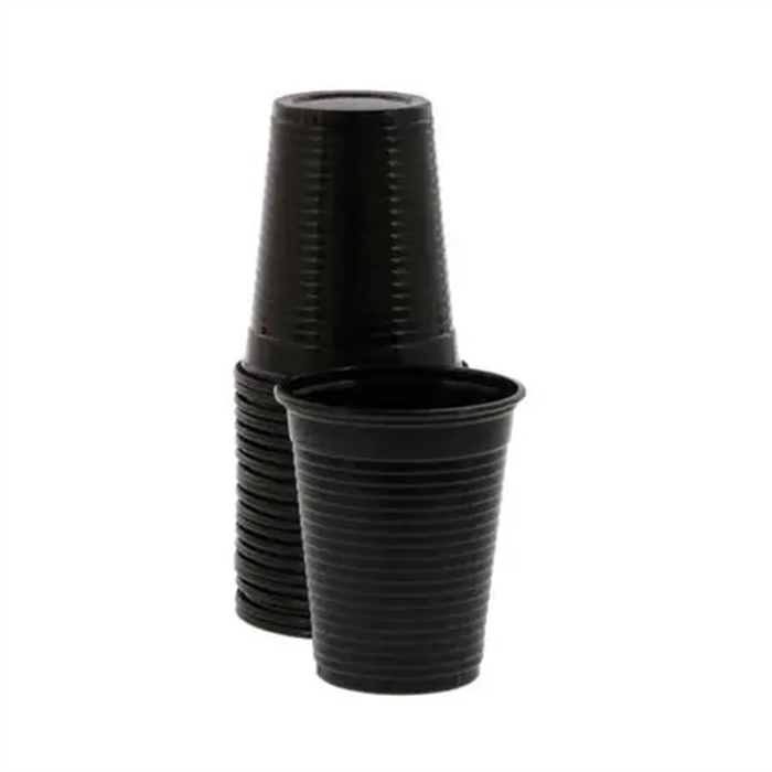 EurondaGOBELETS EN PLASTIQUE MONOART Couleur Noir Contenance 200 cc, carton 3000 pièces