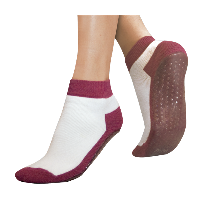 [4820 023 3538] Chaussettes antidérapantes avec semelle en caoutchouc, bordeaux, taille 35/38
