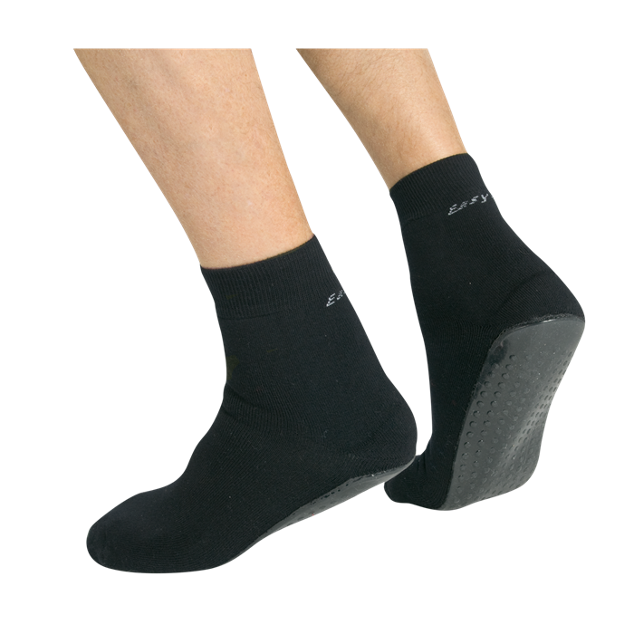 [4820-009-3942] Chaussettes antidérapantes avec semelle en caoutchouc, noir, taille 39/42