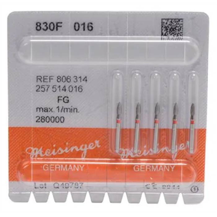 [21344] Meisinger fraise diamantée 830 - paquet de 5 pièces rouge fin, FG, 806314257514016