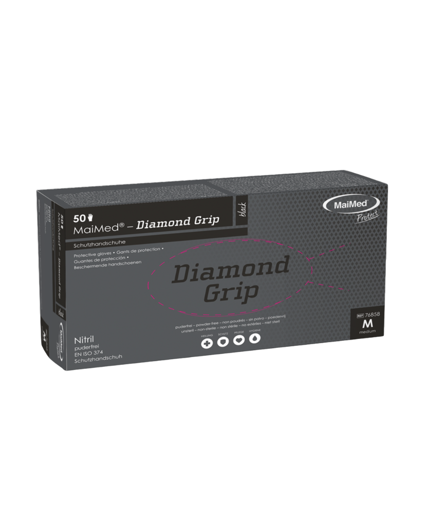 MaiMed-Diamond Grip black taille S non stériles gants nitrile sans poudre 50 pcs/boîte