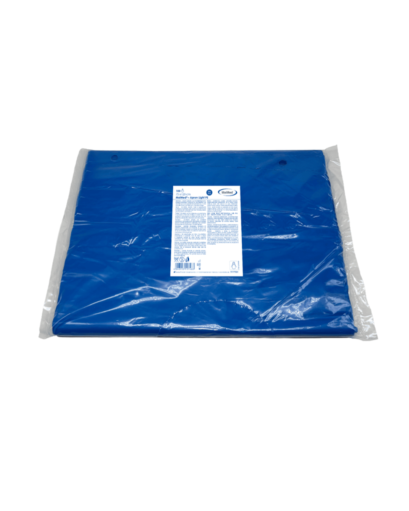 MaiMed tablier lourd PE non stérile 75x125 cm bleu 50 pcs/pack
