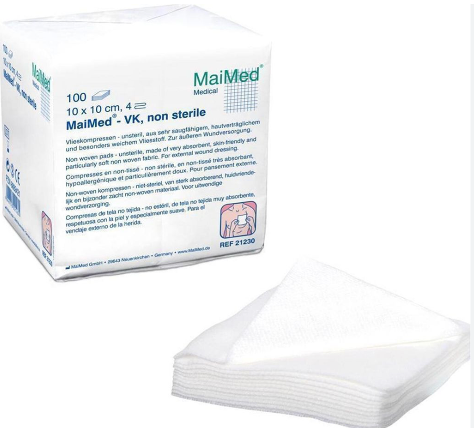 [00021300] MaiMed Pad non stérile 10x10 cm compresses absorbantes 25 pcs/sachet