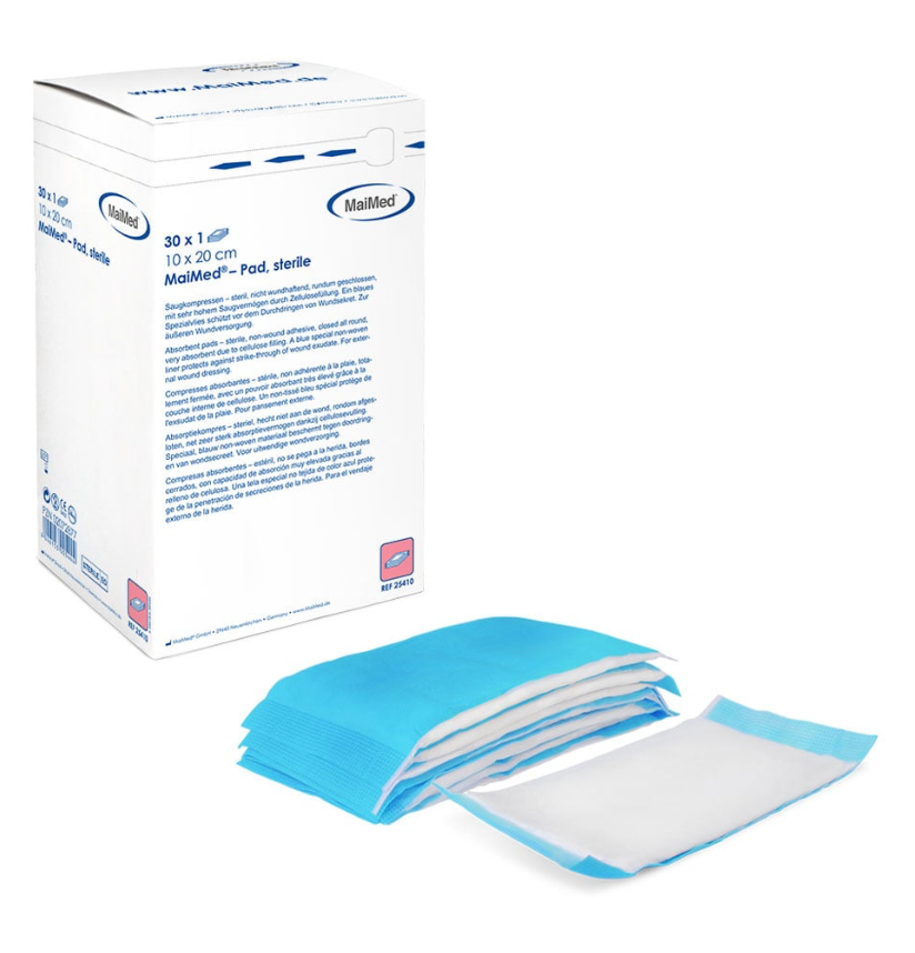 [00025440] MaiMed Pad stérile 20x40 cm compresses absorbantes 25 pcs/boîte